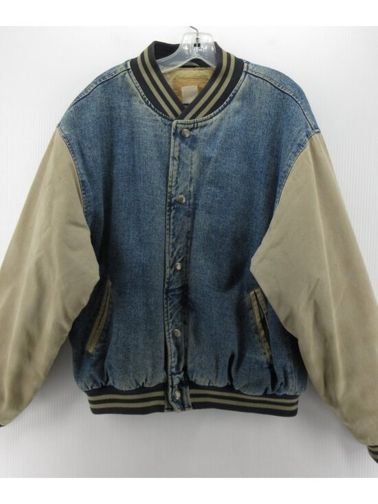 Gap Other - VINTAGE Gap Jacket Large Bomber Coat Denim Varsity 90s Quilted Lined *